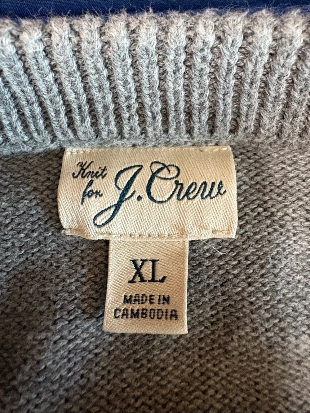 J Crew Sweater Mens X-Large Gray Heritage Cotton Crewneck Pullover Classic